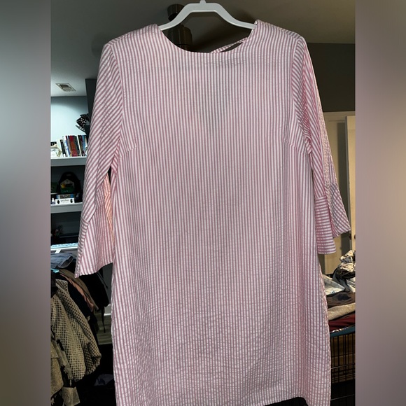 NWT Pink seersucker dress size large - Picture 1 of 5